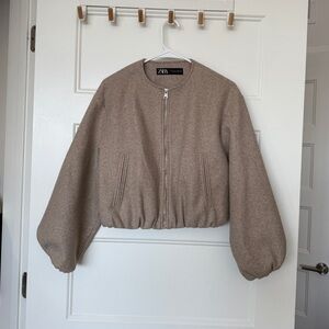 Zara Tan Bomber Jacket